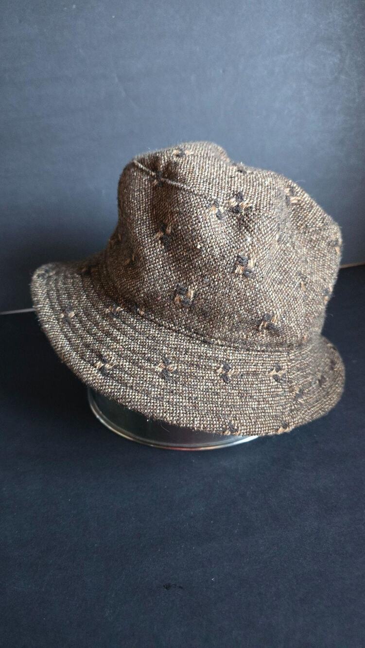 Charter Club Bucket Hat Womens One Size Brown Tweed Wool Blend Lined Winter